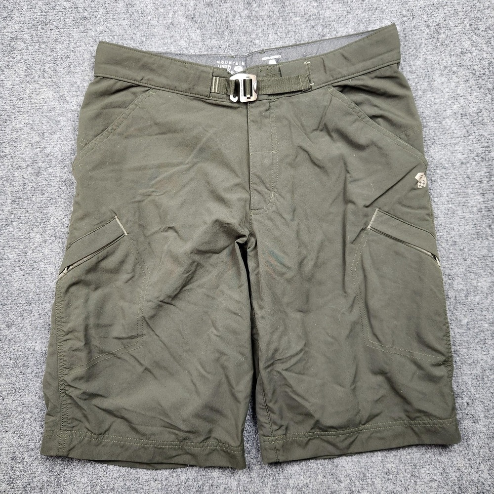 Mountain Hardwear Shorts Mens 31 12" Green Hiking Belted Cargo Pockets Outdoor